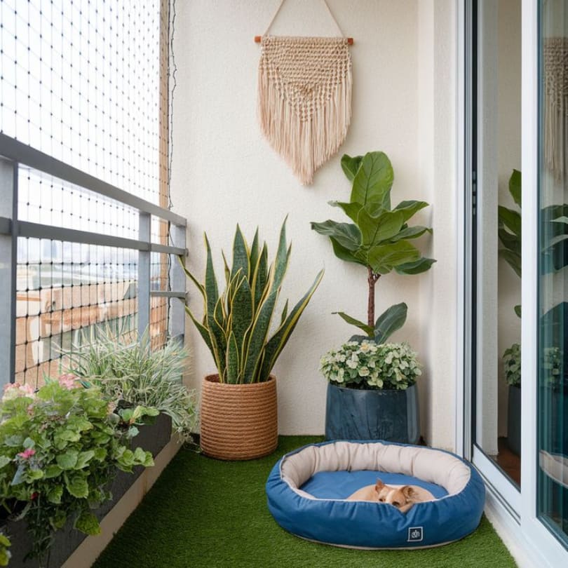 Tropical-Inspired Terrace with Colorful Blooms